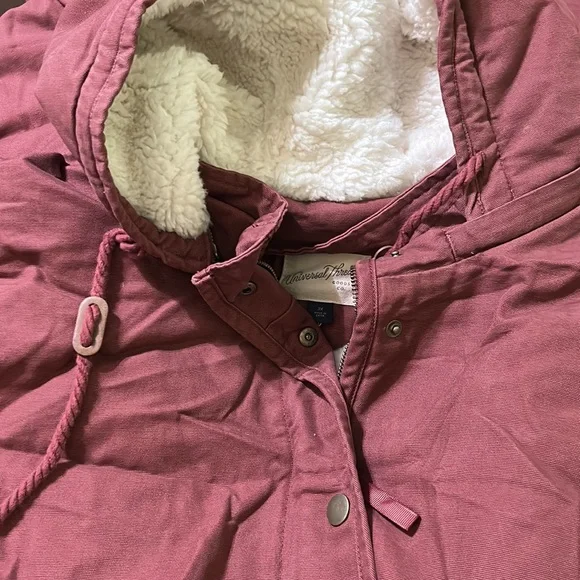 Universal Thread Sherpa Lined Canvas Winter Coat Zip & Snap Hood Insulat… - Picture 4 of 9